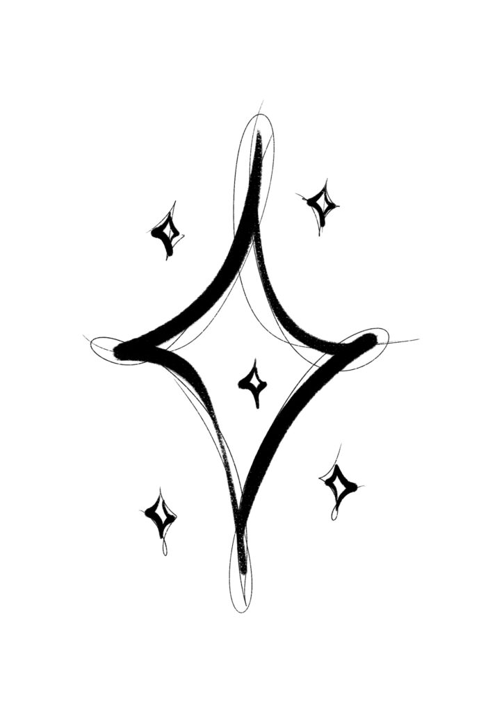Esquisse tattoo — étoile scintillante