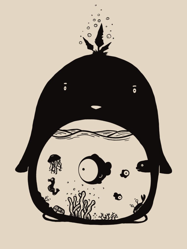 Manchot en aquarium